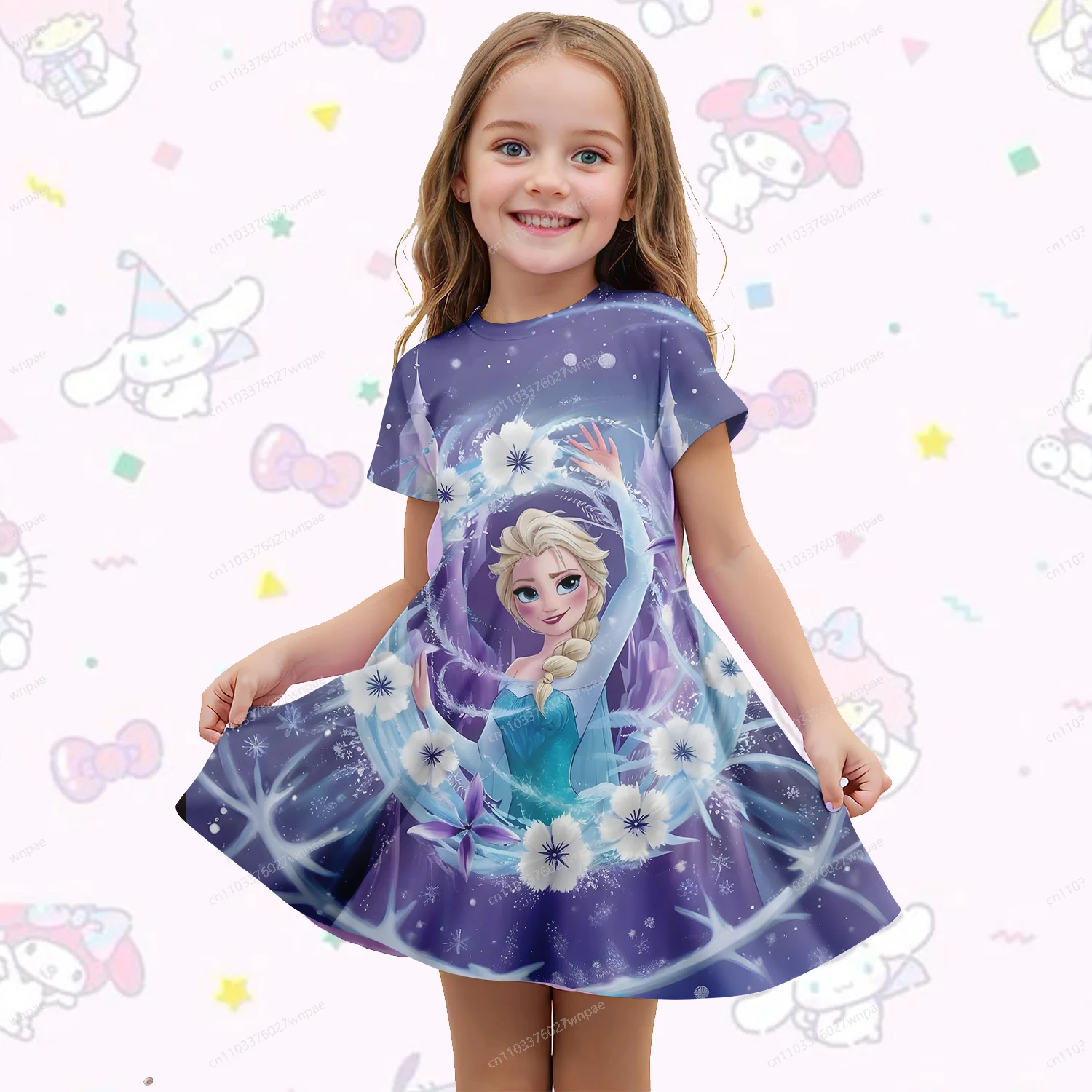 

Global-hot Frozen Elsa 3D-print dress: quick-dry, breathable, chic-comfy sport-casual, princess cosplay,unisex adults kids
