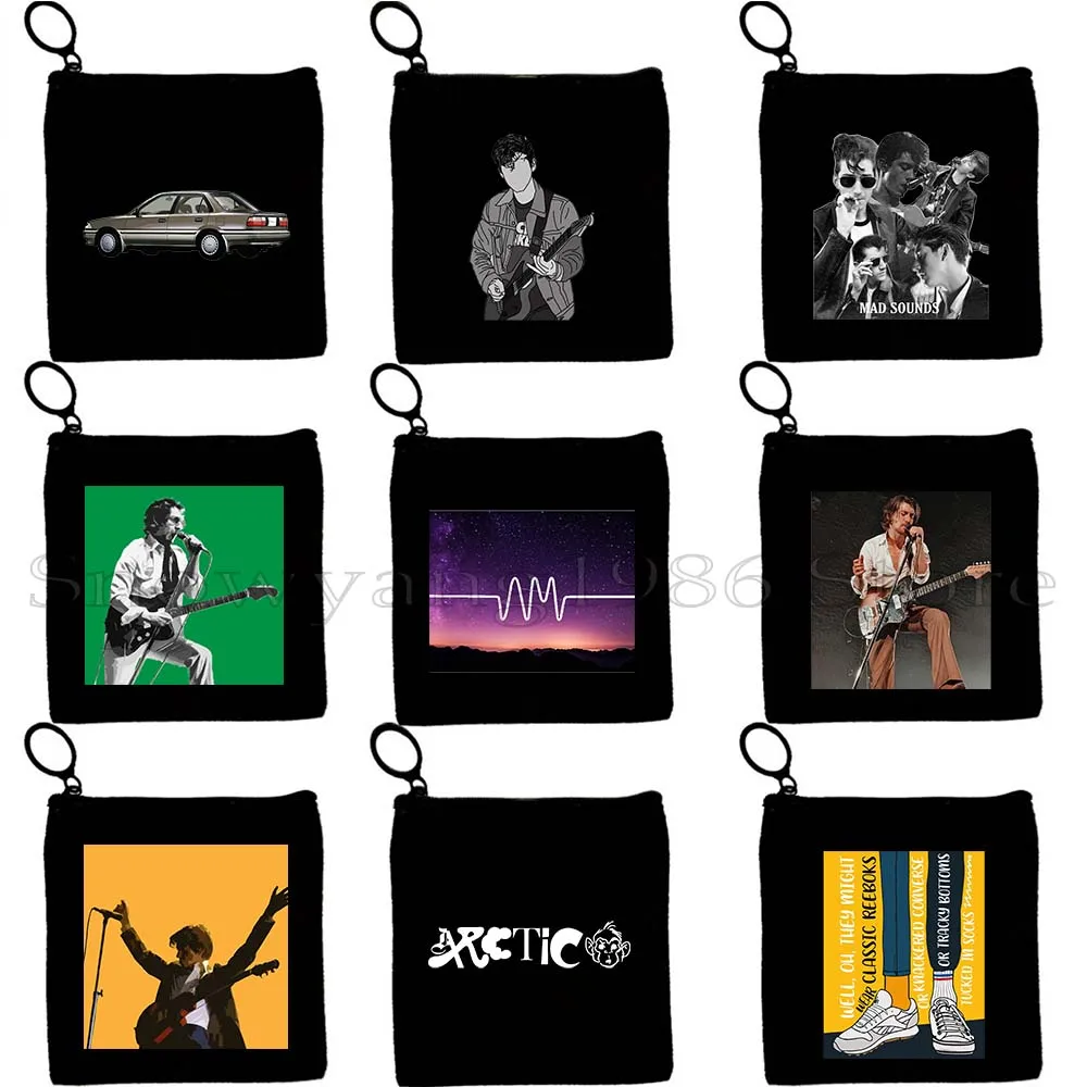 

Arctic Monkeys Sound Wave Rock Band Cassette Tape Gifts Canvas Key Coin Purse Case Card Storage Lipstick Bag Wallet Zipper Pouch