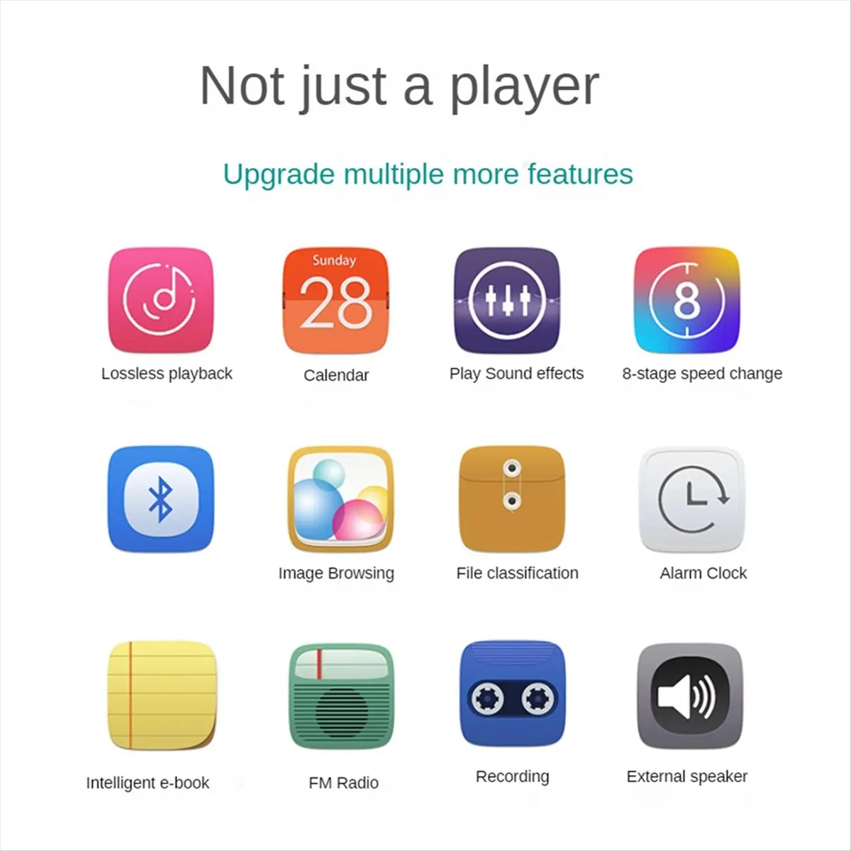 

M85K Bluetooth 5.0 MP3-плеер без потерь Hi-Fi портативное аудио с FM/EBook/рекордером/видеоплеер MP4 красный