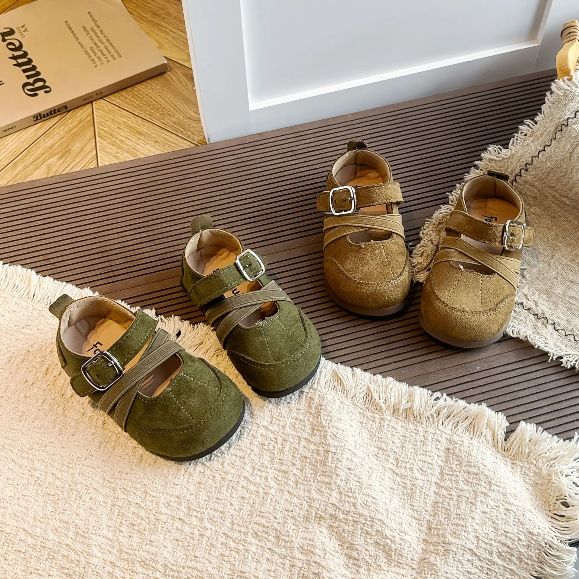 Kids'Casual Shoes PU Leather Autumn Fashion Sports Shoes For Children Breathable Anti-slip Green Brown Shoes Size 23-36