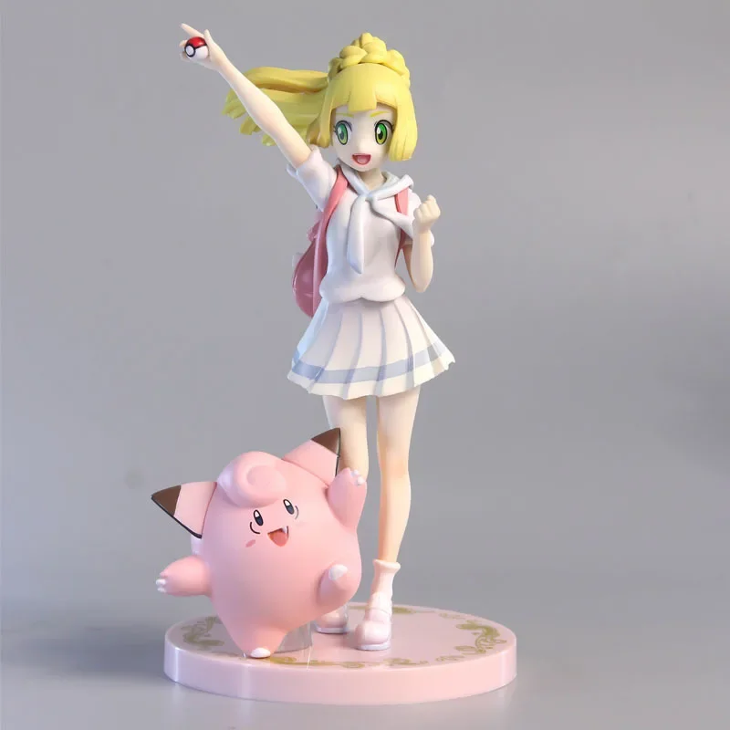 Pokemon Refuel Lillie Clefairy Anime Action Figures Cute Little Nebula Model Dolls Desktop Cartoon Decor Toys Desktop Kids Gift