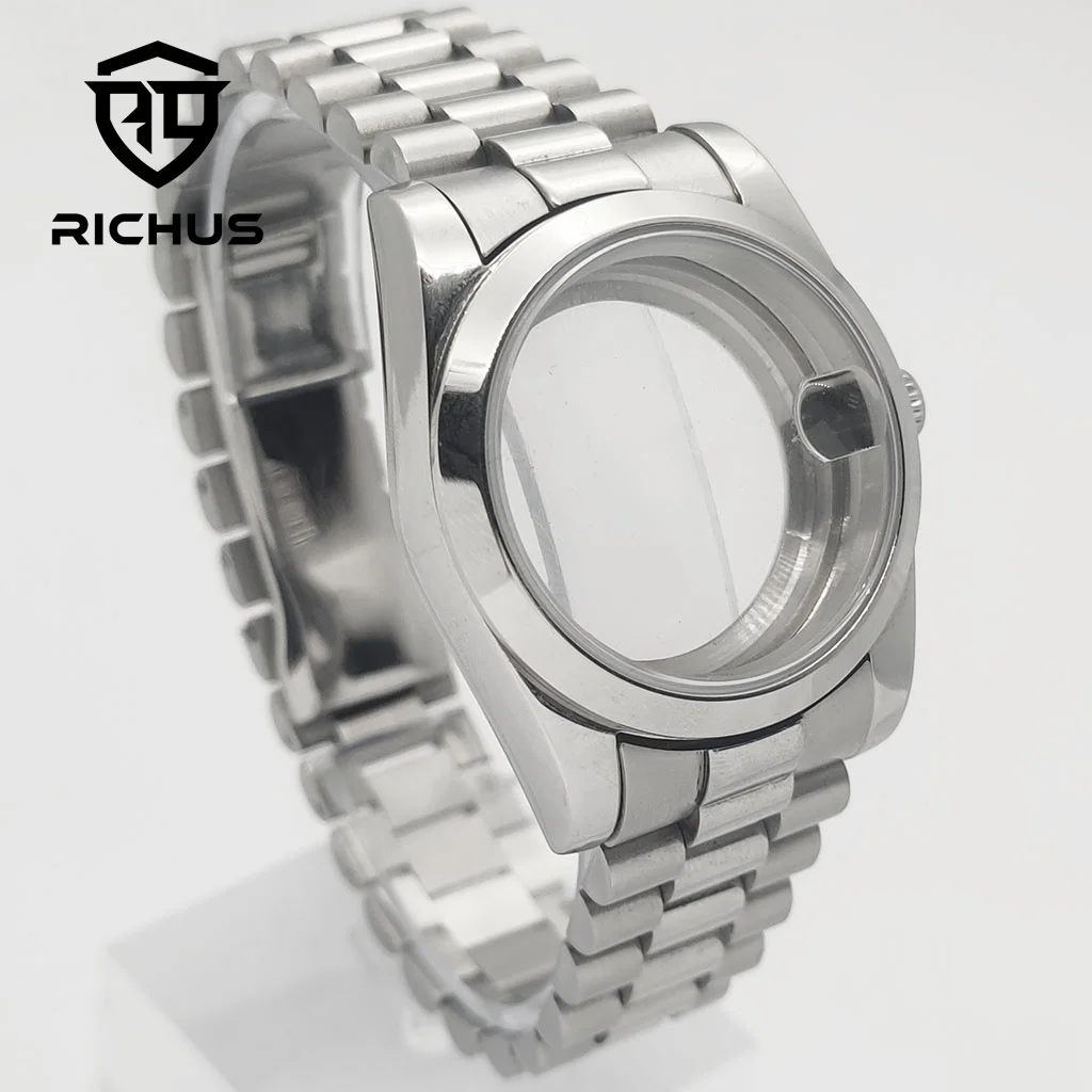 RICHUS 36/39 mm Uhrengehäuse, 100 m wasserdichtes Saphirglas, passend für NH34 NH35 NH36 ETA2824 PT5000 Miyota8215-DG Uhrwerk