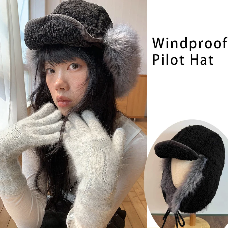

Сверхмощная шапка-авиатор-траппер из шерпы для мужчин и женщин, ветрозащитная зимняя шапка-пилот для катания на лыжах и мотоцикле, шапка для холодной погоды