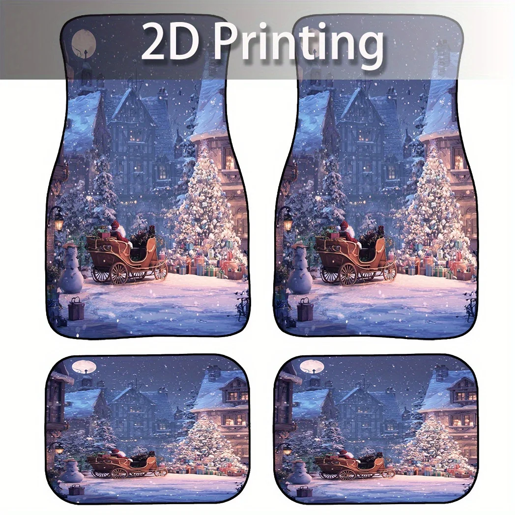 4pcs Car Floor Mats With Personalized Designs. Stylish And Classic Shapes, Perfect For Car Modifications. Suitable For Car Inter
