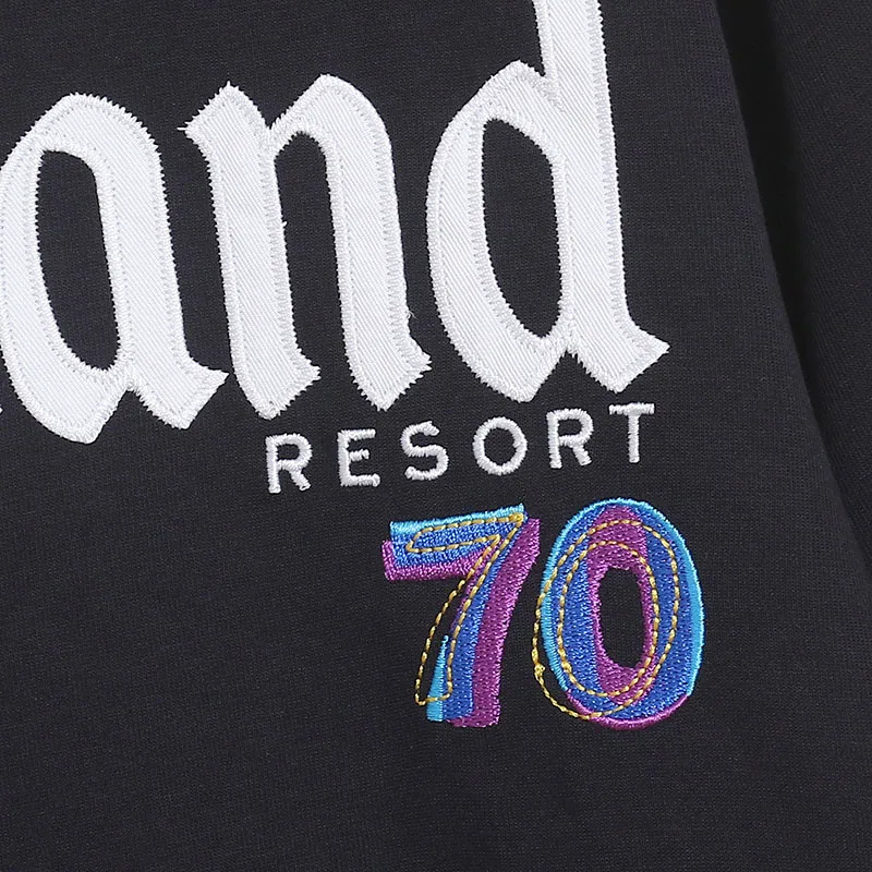 ديزني 70th الذكرى التطريز تي شيرت ديزني لاند عادية فضفاض القطن جيرسي البيسبول التي شيرت المرأة الكرتون المحملة للجنسين