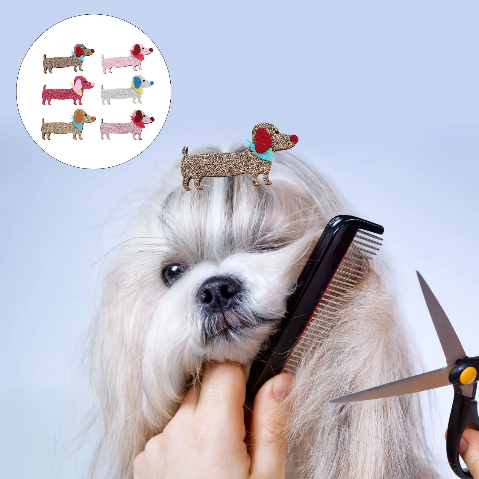 

6Pcs Pet Hair Clips Cartoon Shaped Design Suitable for Any Occasions Exquisite Workmanship Gift Idea Dog Hair Clips