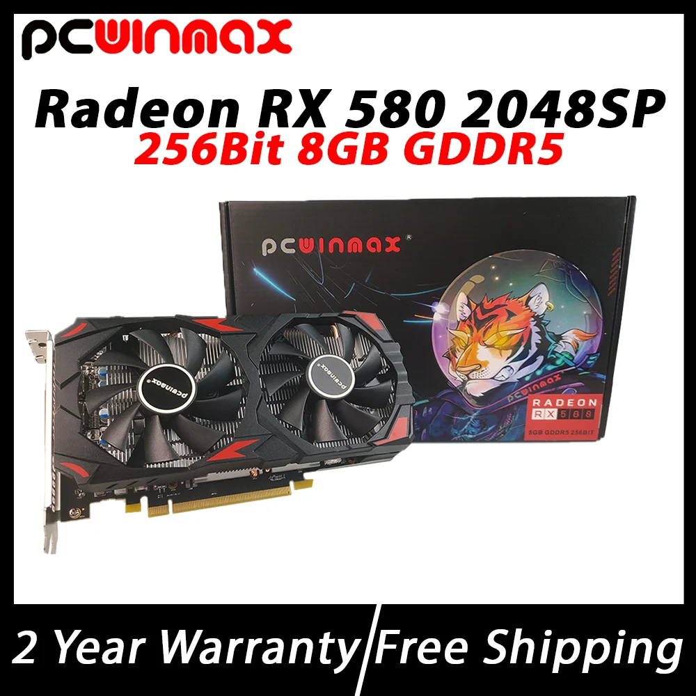 

PCWINMAX New RX 580 8GB Graphics Card 2048SP DDR5 256Bit Gaming GPU Desktop Video Card RX580