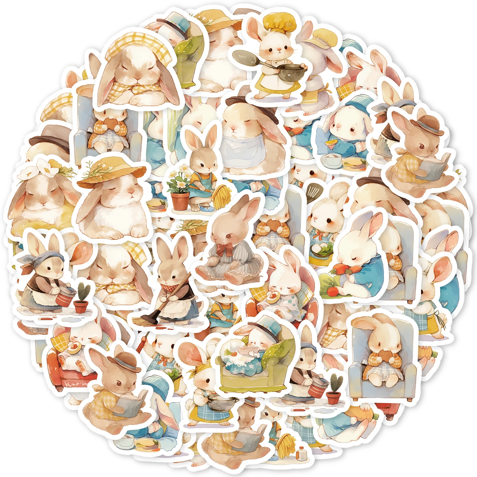 40 ชิ้นน่ารักกระต่ายชาวนารูปแบบสติกเกอร์สําหรับโน๊ตบุ๊ค, ขวดน้ํา, กระเป๋าเดินทางและโทรศัพท์มือถือ, ซอง, สติกเกอร์ของเล่น