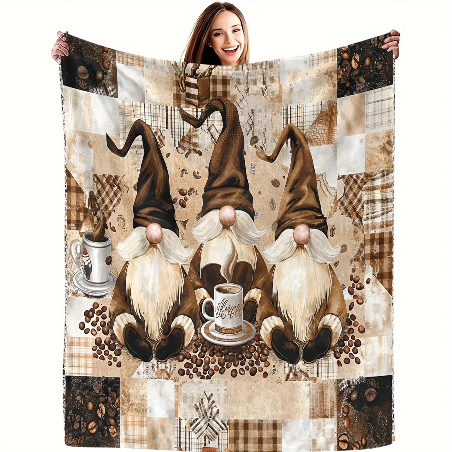 

Soft and Warm Cozy Flannel Throw Blanket - Vintage-Style Perfect for Couch, Bed, Office, or Travel - Ideal Christmas Gift