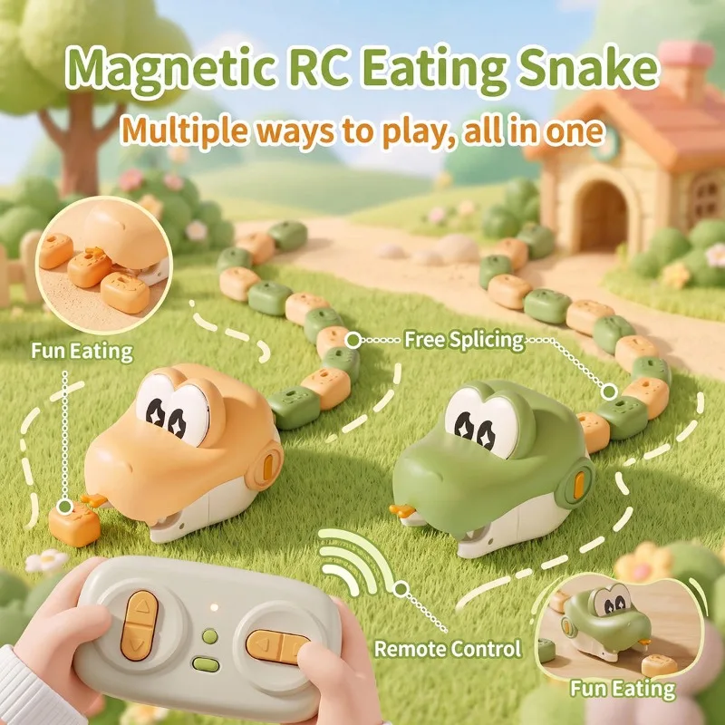 Children Remote Control Snake Game Toy Fun RC Animals Magnetic Electronic Snake Interactive Competition Toy Kids Christmas Gifts