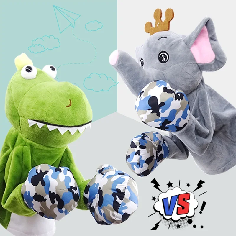 Creative Boxing Stuffed Animal Cute Fun Plush Toys Monkey kangaroo dinosaur kids's Gift Can Make Sounds Party Fun Puzzle Games