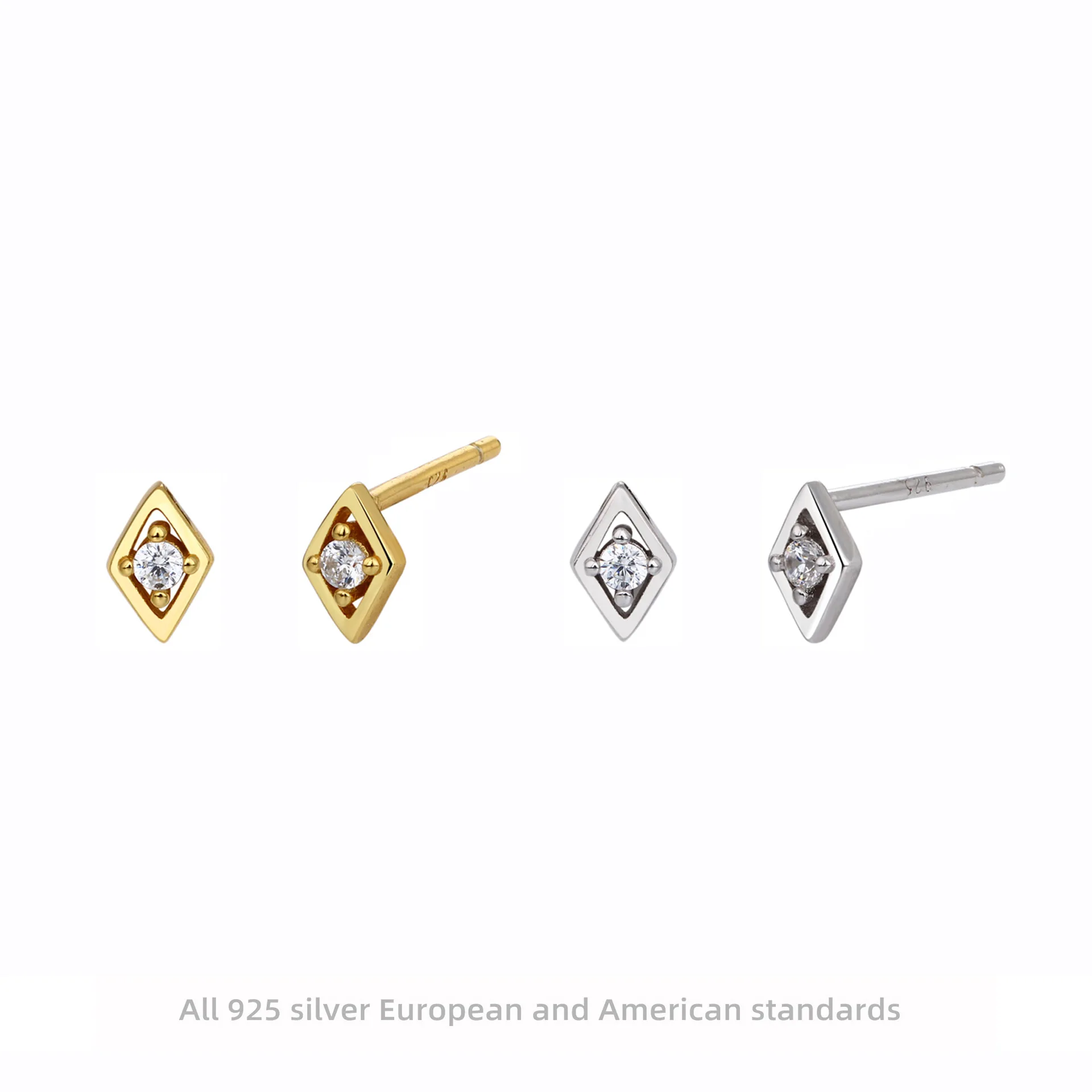 Pendientes de plata de ley S925 con forma de diamante pequeño, exquisitos, con personalidad, diseño ins, pendientes de borla