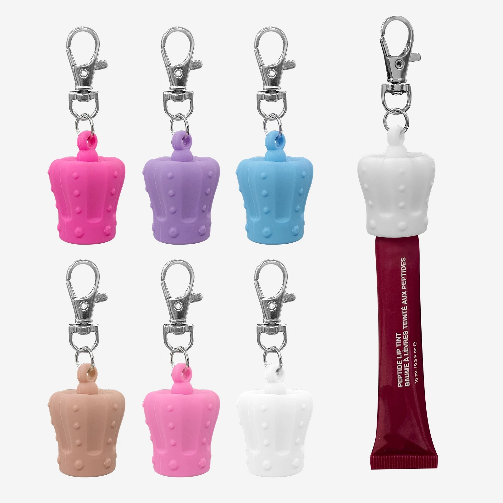 Portátil cuidados com os lábios chaveiro adorável silicone chapstick titular lipgloss chaveiro tampa segura balm labial titular chaveiro para viagens