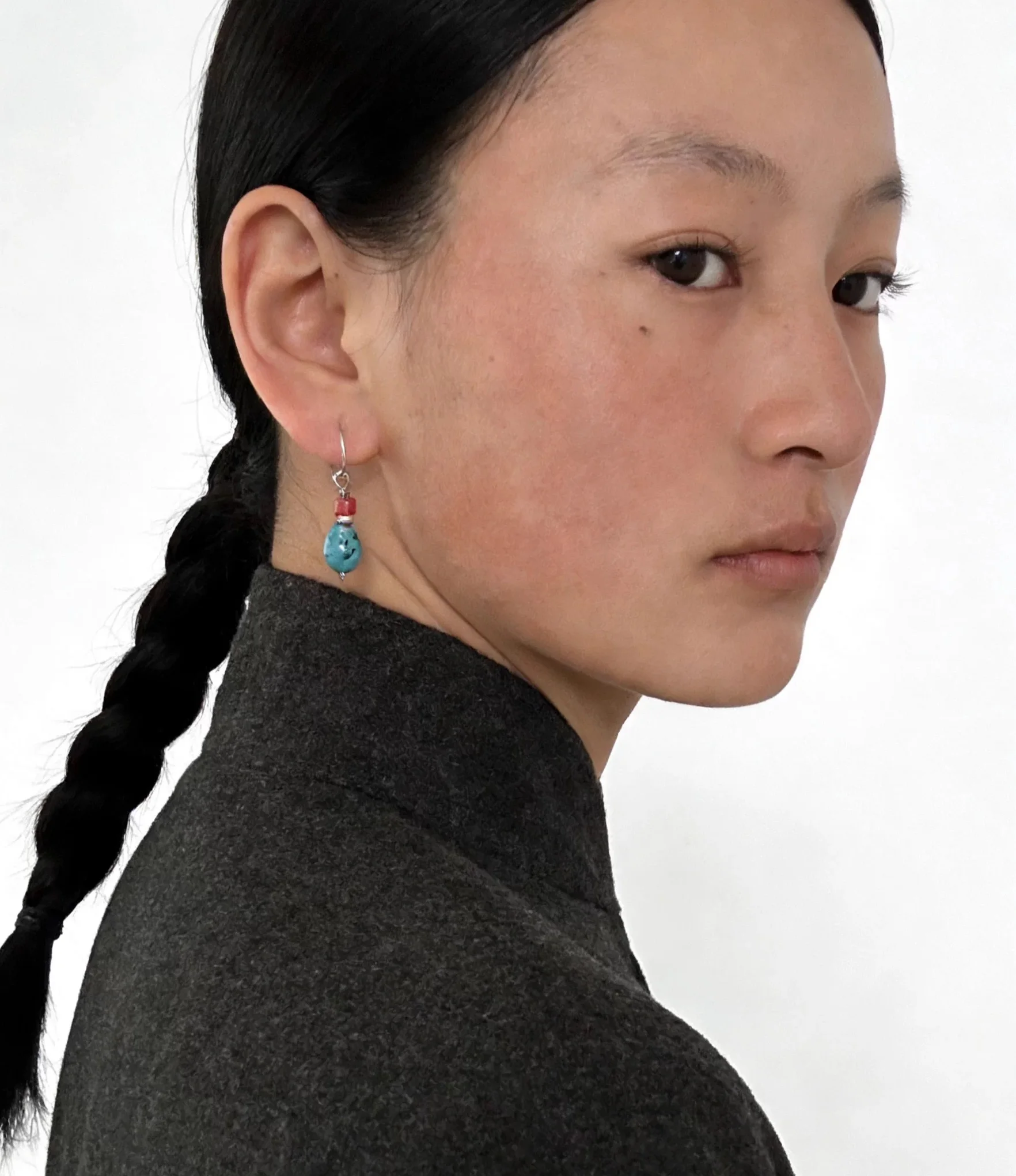 

Natural Stud Earrings 925 Sterling Silver Thai Handmade Earrings For Men Women Daily Wear Unique Minimalist Jewelry