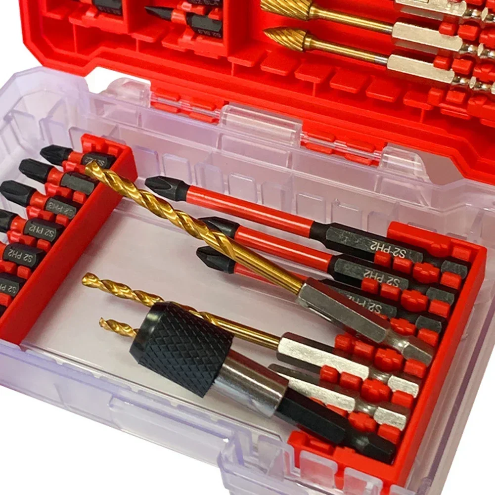 

35pcs Bit Set with Hex Shank Adapter for Electric Tools Home Workshop and Automotive Use with Organized Storage