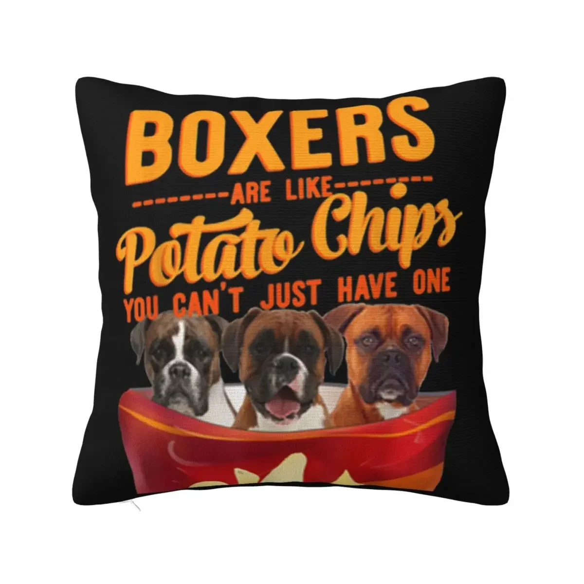 Top Boxers And Potatoes Chips Funny Dog Mama Papa Unisex Holiday Top Normal On Sale 2021 Men Pillow Case