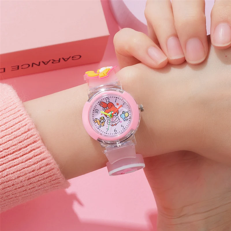 Kawaii Sanrio Kuromi Kids Watches Illuminated Watch Children Toys Anime Cinnamoroll My Melody Silicone Electronic Watches Gifts