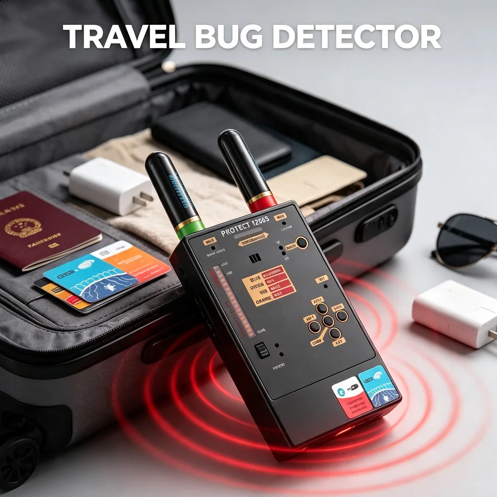 1206S Camera Detector Anti Spy Camera and Microphone Wiretapping Scanner GPS Tracker Detect RF Cam Detectors Spy Hacker Gadgets view 2