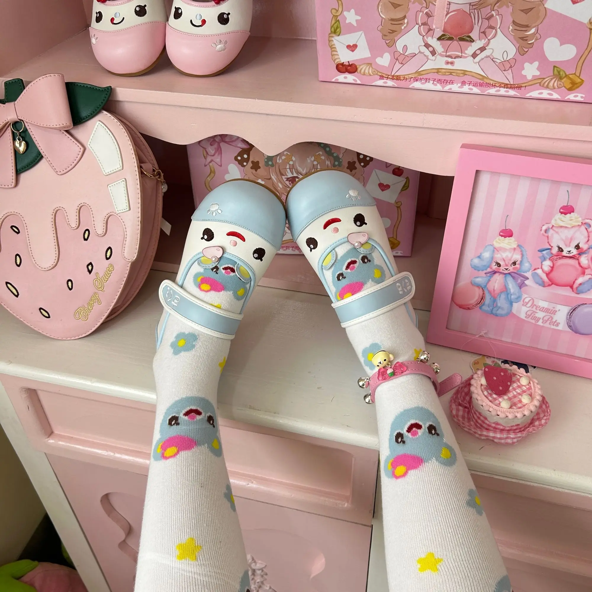 Summer Autumn New Sweet Girl Cute Indoor Round-toe Shoes Japanese Cartoon Mp Jojifuku Lolita Flat Shoes Y2k Accessories