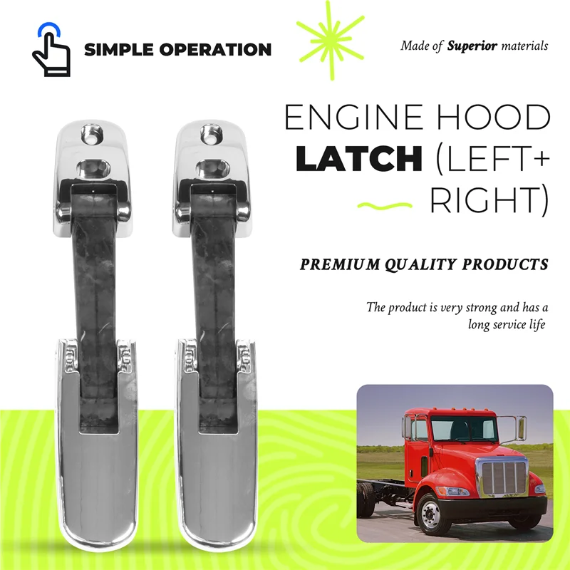 25169065 371529132 2 مجموعة مجموعة مزلاج غطاء محرك السيارة الثقيلة لـ Peterbilt 325 335 337 340 348 384 386