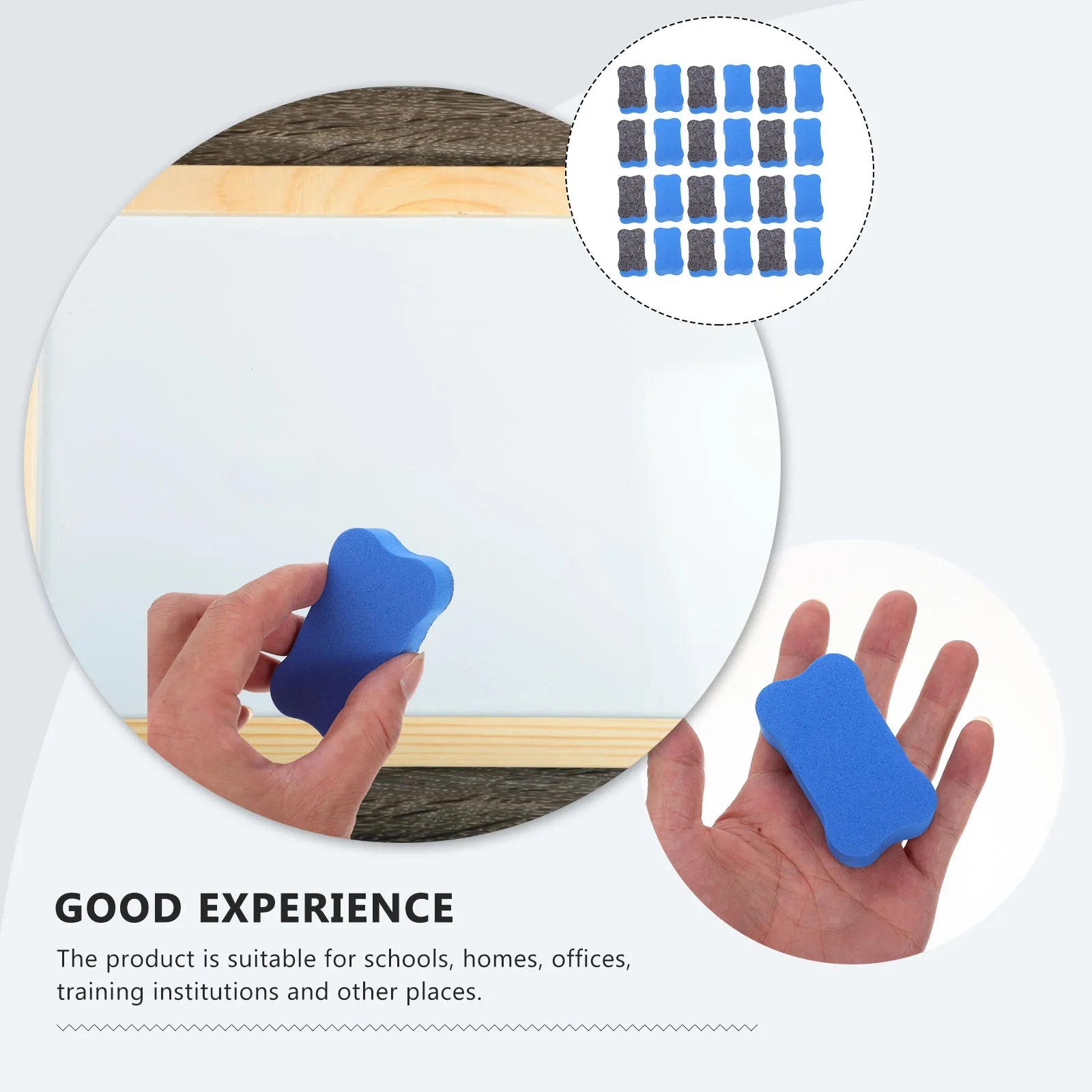 

24 Pcs Whiteboard Eraser Kids Teacher Eva Felt Cloth Lightweight Portable Washable Dry Erase Office