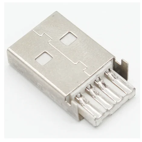 10 Sets DIY USB 2.0 Connector Plug A Type Male 4 Pin Assembly Adapter Socket Solder Type Black Plastic Shell For Data Connection