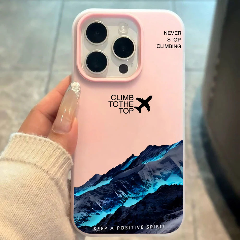 für iPhone 17 16 14 15 11 12 13 Pro Max 7 8 15 16 Plus 17 Air Hüllen Mountain Peak Aircraft Handyhülle Stoßfeste Silikonhülle – Detail 2