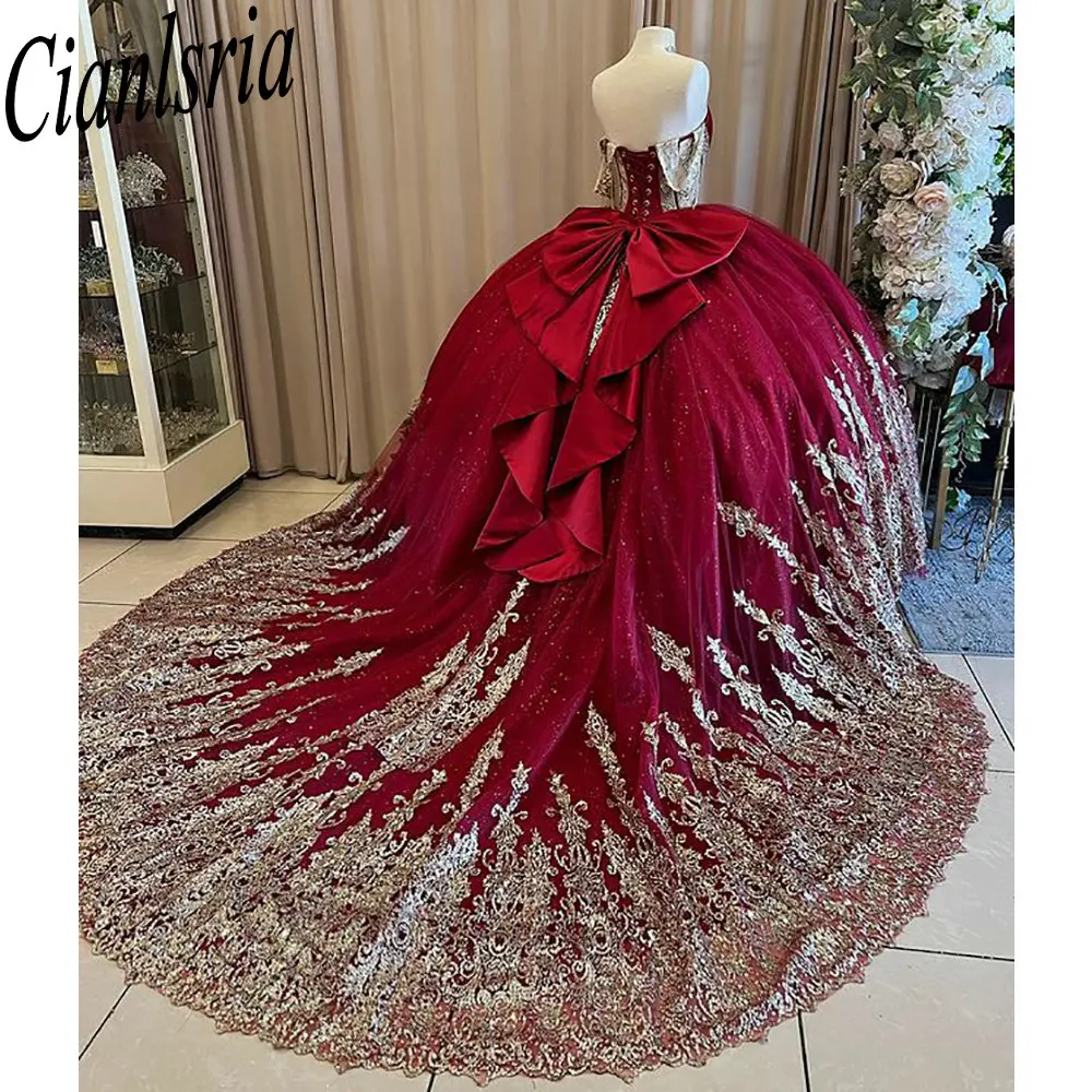 

Красные платья Quinceanera на тонких бретельках с оборками, бальное платье с аппликацией, кружевной корсет с кристаллами, Vestidos De XV Anos