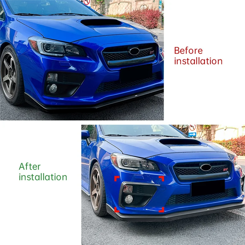 أفضل بيع المصد الأمامي للسيارة الفاصل المفسد الضباب مصباح المفسد غطاء الكسوة لسوبارو WRX STI VA 2014-2016 #5
