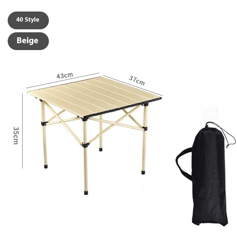 Outdoor high-carbon steel egg roll table, foldable portable camping table