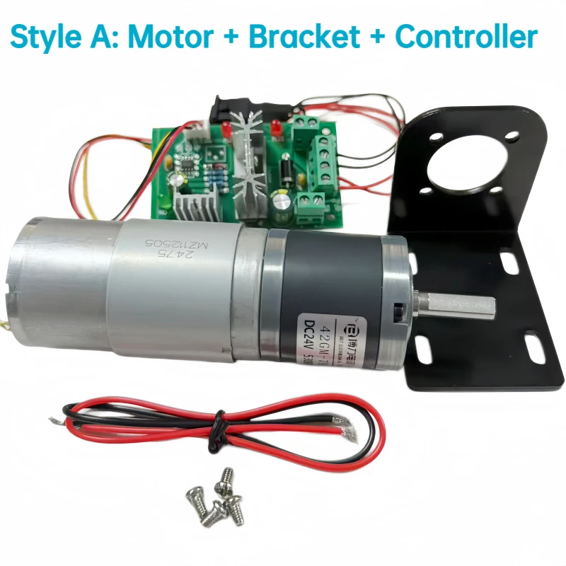 24v planetary reduction gear motor 42GM-795 with bracket and controller, low noise and adjustable speed