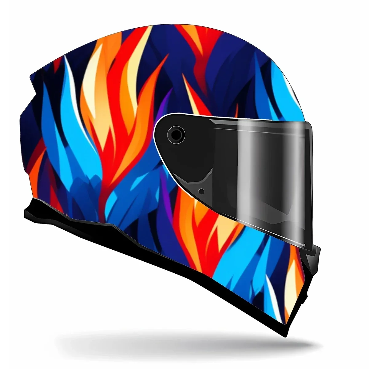 Colorful Flames Splatter Splash Full Helmet Wrap Sticker Motorcycle Helmet Racing Graphic Decal Vinyl Wrap Helmet Decor Sticker