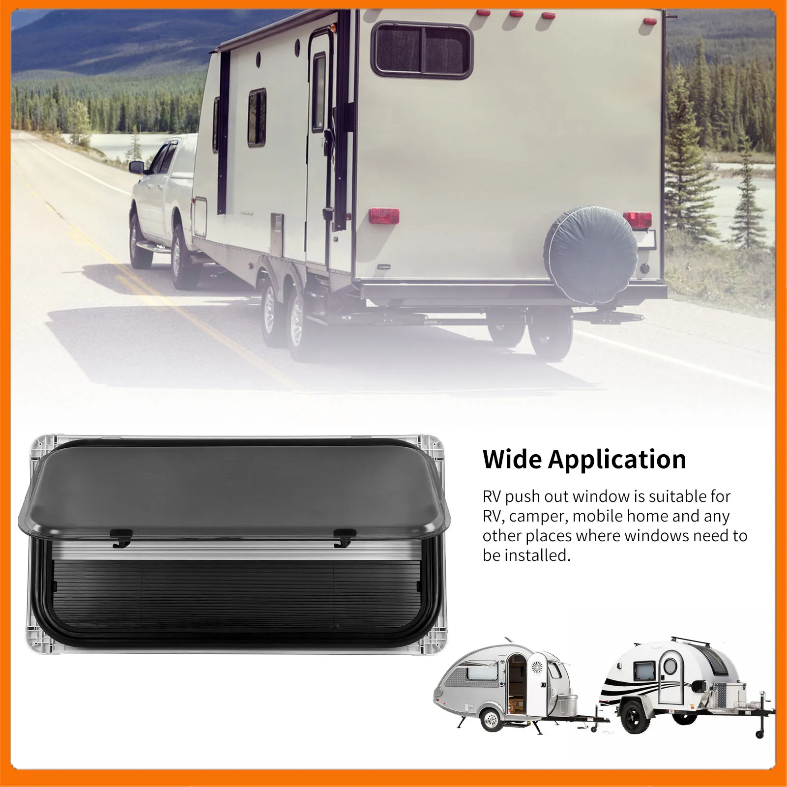 

Выдвижная конструкция окна для автофургона, двухслойная сетка для насекомых из акрилового стекла, опорный стержень для внешнего выхода, для мобильных домов