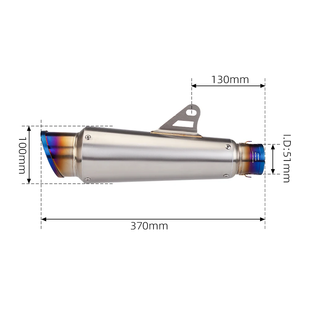 Slip on For Yamaha MT07 FZ07 2014-2024 XSR700 Motorcycle Exhaust Full System Front Pipe Modify with 51mm Stainless Blue Muffler