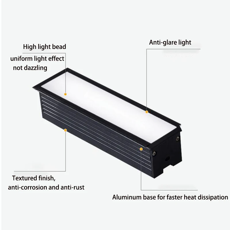 Przyciemniany światło punktowe LED typu Downlight 10w 20W 20w liniowy pasek świetlny kreatywny długa taśma liniowy światła korytarz do salonu