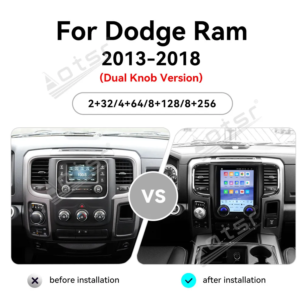 

For Dodge Ram 1500 2500 3500 2013-2018 Carplay Android 13.0 Car Radio GPS Navi Carplay Stereo Multimedia Player DVD Head Unit