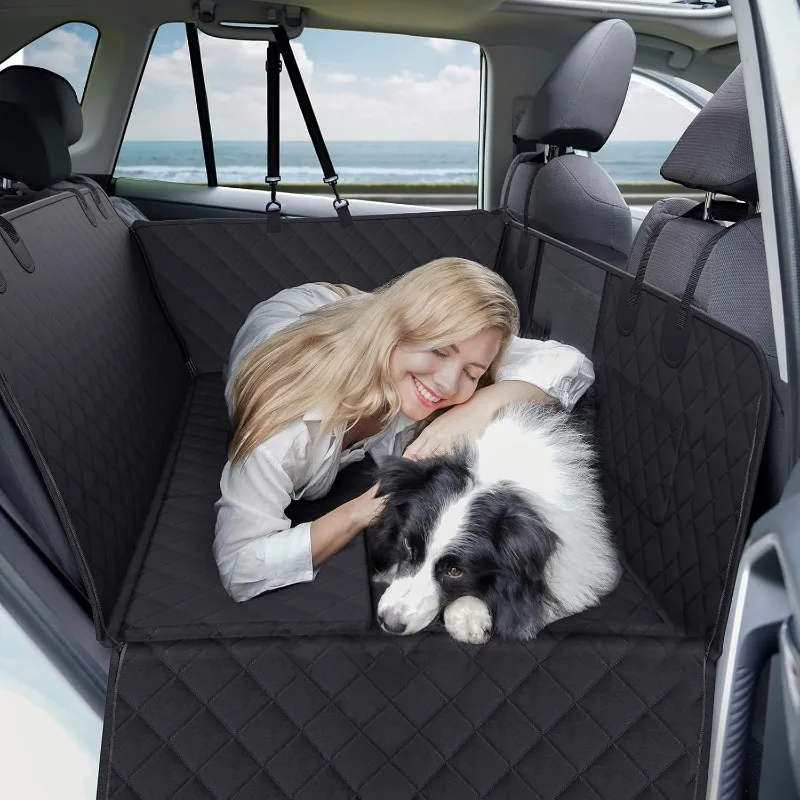 Dog Car Seat Cover for Back Seat   for Dogs Holds 400lbs, Foldable, Sturdy Dog Seat Cover for Back Seat for Car, SUV, Truck