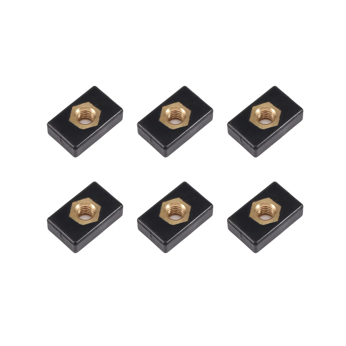 6Pcs M6 Copper Sliding Nut Side Mount Slide Track Rail Fishing Rod Pole Holder Mounting Base for Kayak Boat Canoe