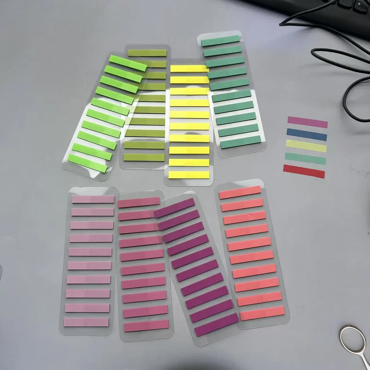 18P Morandi Colore Traslucido PET Indice Adesivi Colore Classificare Segnalibri Cancelleria Memo Pad Notebook Chiave Mark Sticky Notes