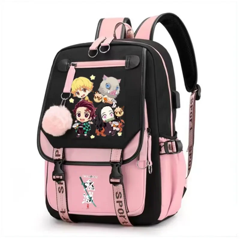 Kamado Nezuko Demon Slayer Anime Cosplay Unisex Students School Backpack Cartoon Bookbag Laptop Travel Rucksack Outdoor Bag