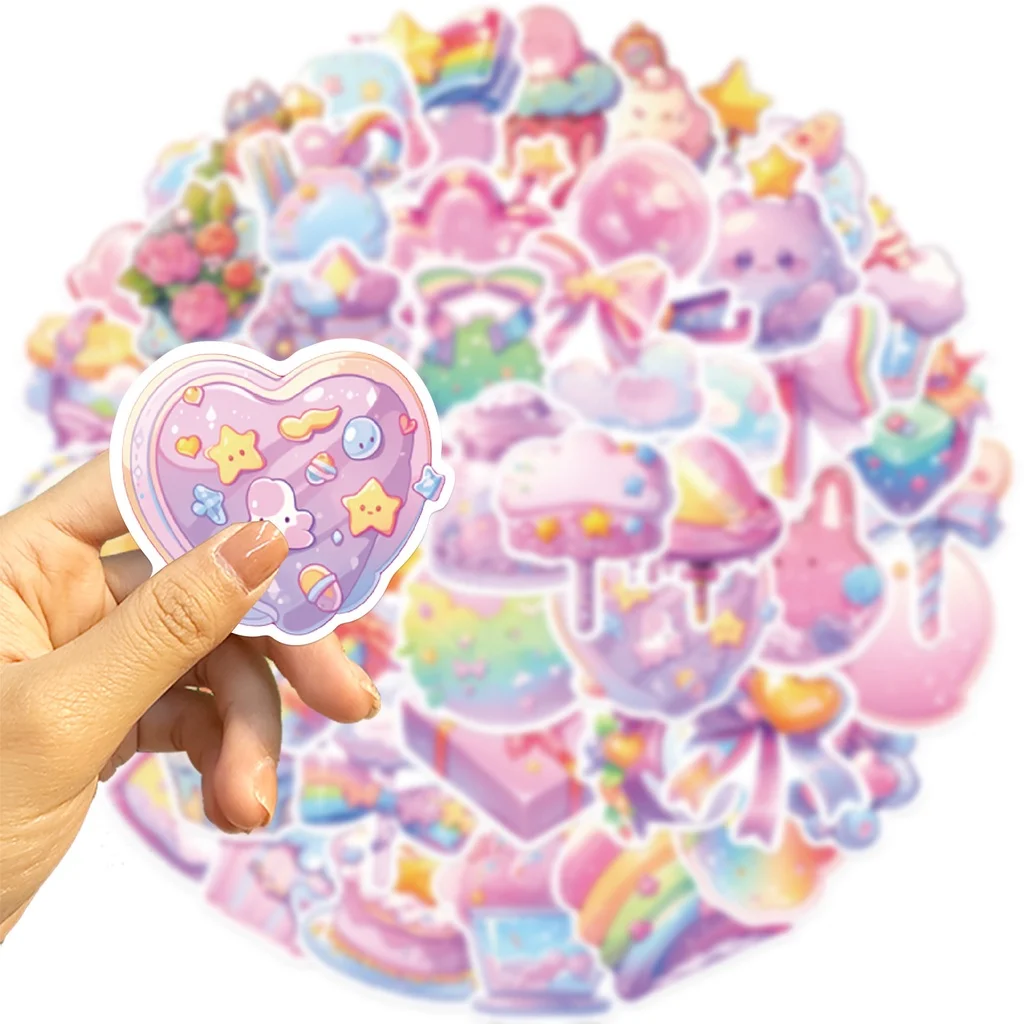 50PCS Cartoon Candy Small Items Waterproof Graffiti Stickers For Hand Account Pencil Case Decals BulingBulingStickers Store view 4