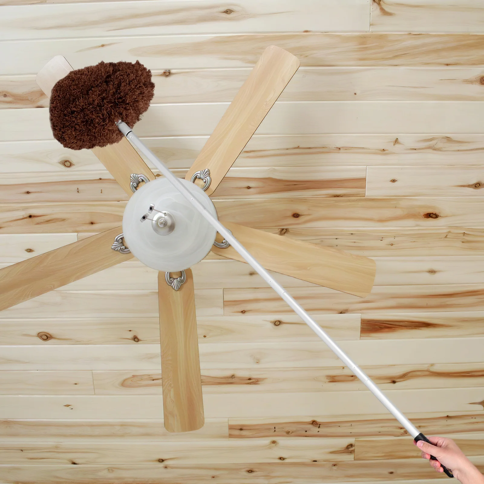 

1pcs Ceiling Fan Cleaner Duster Reusable Fan Blade Dusting Wand Soft Brush High Ceiling Cleaning Tool Dust Remover Extended Pole