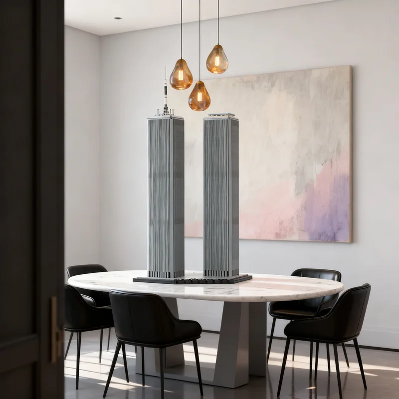 

6626pcs MOC WTC Twin Towers 1 800 Scale Architecture Model Building Blocks DIY Gift Creative Collectible Display Decor Premium