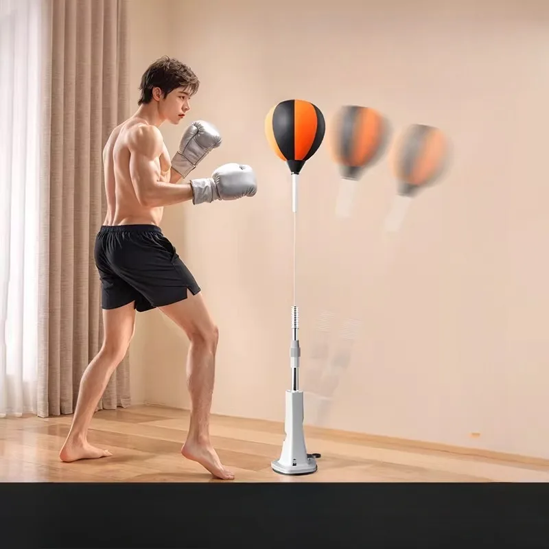 

Бесшумный боксерский мешок для дома, регулируемый напольный боксерский набор со скоростным мячом, для снятия стресса, тренировки реакции для взрослых