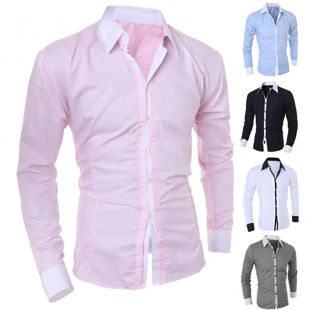 Shirt Men Clothing Long Sleeved Non Ironing Business Formal Work Suit Shirts Men\'s Button Tops