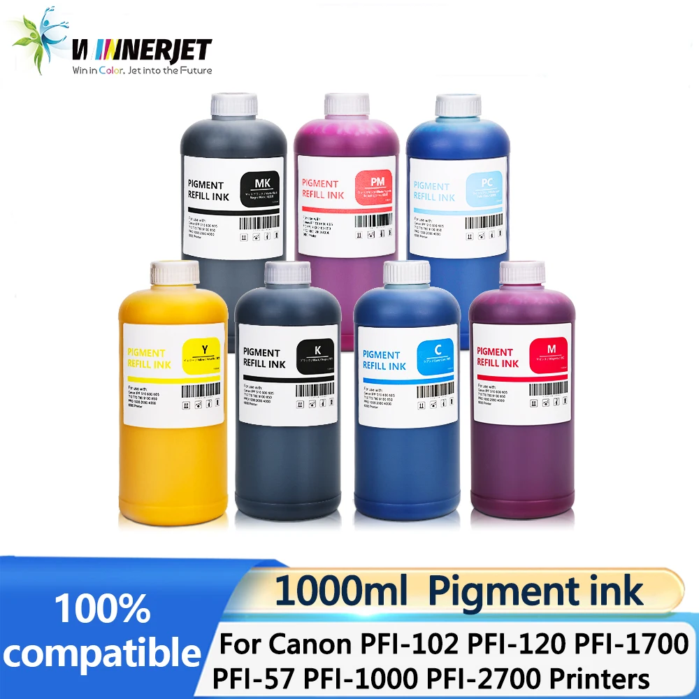 

Winnerjet 1000 мл высококачественные пигментные чернила для принтера Canon PFI-102 PFI-120 PFI-206 PFI-1700 PFI-57 PFI-320 PFI-1000 PFI-2700