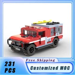 Classical Vehicle MOC Island Rescue Hummer H1 Building Blocks Model Bricks Assemble Display Children's Toys Gifts