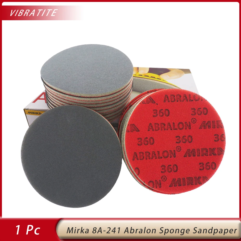 

Mirka Abralon 6 inch Sponge Sanding Disc 8A-241 Foam Hook & Loop Round Sandpaper 180-4000 Grit Elastic Polishing for Grinding