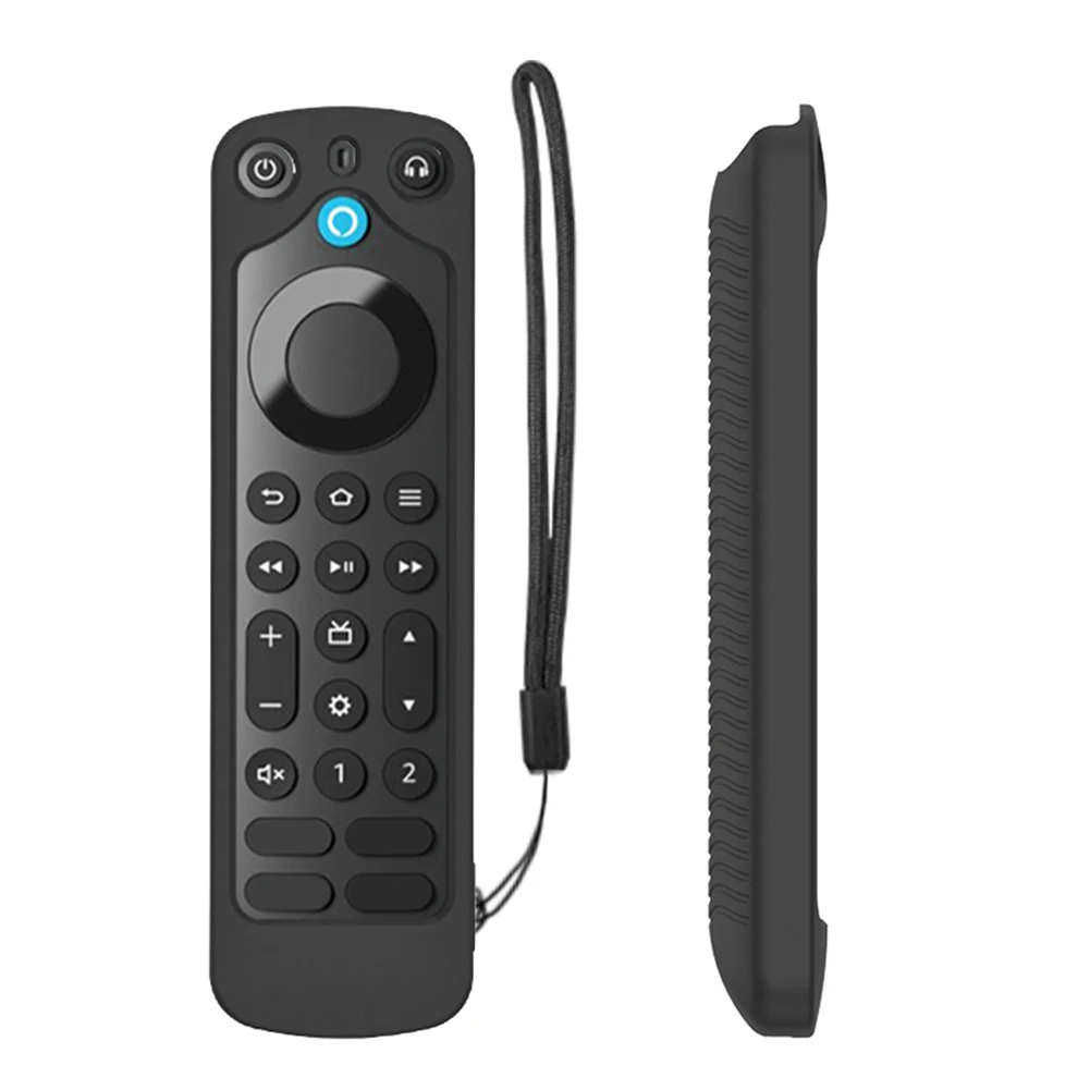 Silicone Remote Control Cover with Lanyard Remote Control Cover Case All Inclusive for Amazon Alexa Voice Remote Pro for Fire TV