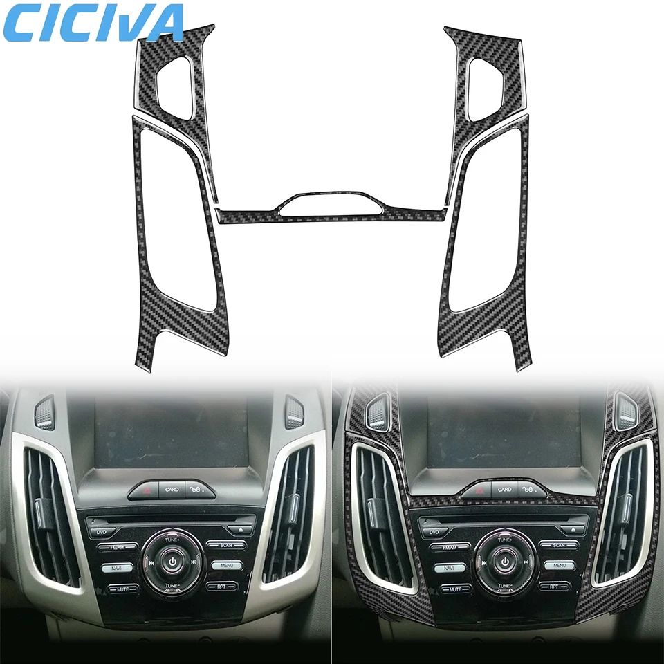 

For Ford Focus 2012 2013 2014 Carbon Fiber Central control air outlet set Trim Car interior Accessories Stickers